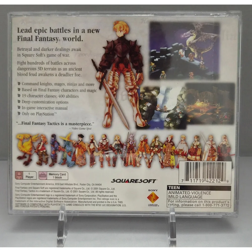 Final Fantasy Tactics - PS1 - Greatest Hits‎ - Disc & Case - Cleaned & Tested